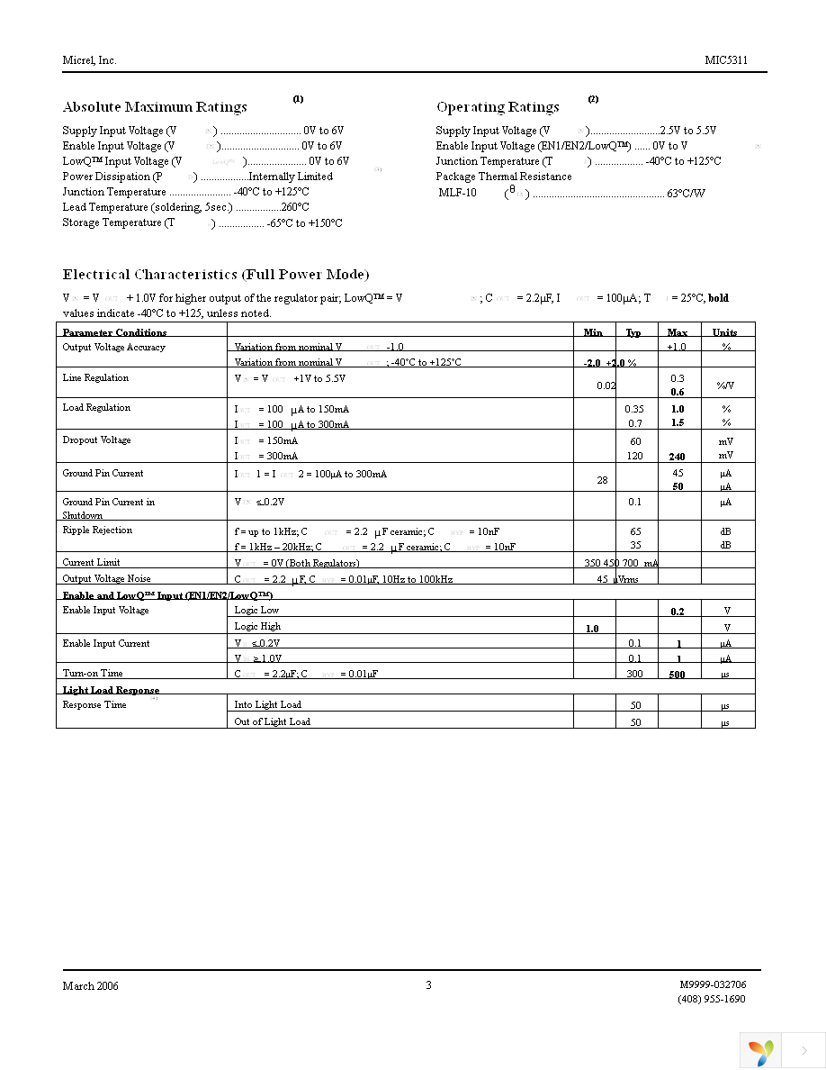 MIC5311-NLYML TR Page 3